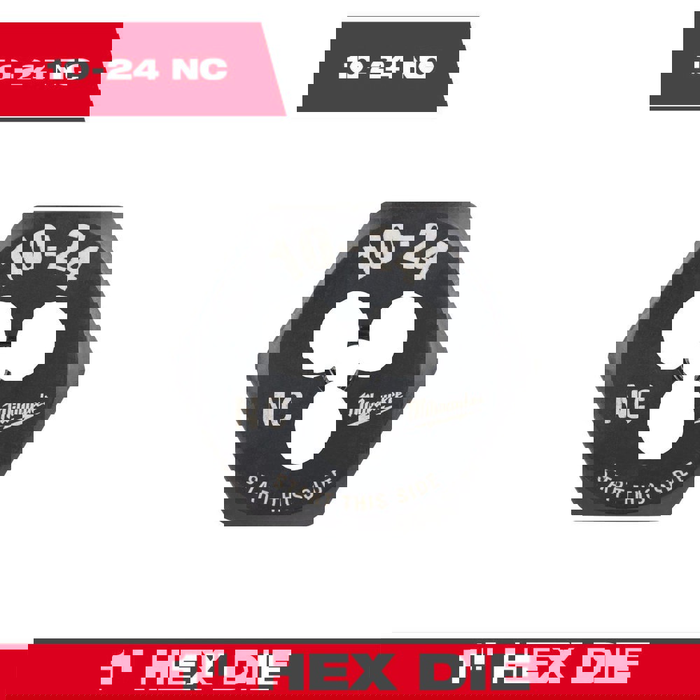 Hex Rethreading Dies; Thread Size (Inch): #10-24 ; Material: Carbon Steel ; Thread Direction: Right Hand ; Thread Standard: UNC ; Series: Hex-LOK ; Hex Size (Decimal Inch): 1.0000